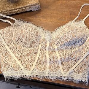 Elegant Cream Lace Bralette